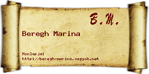 Beregh Marina névjegykártya